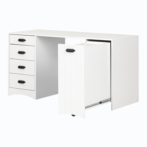 Bowery Hill Contemporary Wood Writing Desk in Pure White