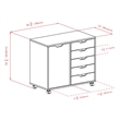Bowery Hill 5-Drawer Wide Door Contemporary Wood Storage Cabinet in Black