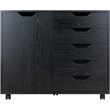 Bowery Hill 5-Drawer Wide Door Contemporary Wood Storage Cabinet in Black