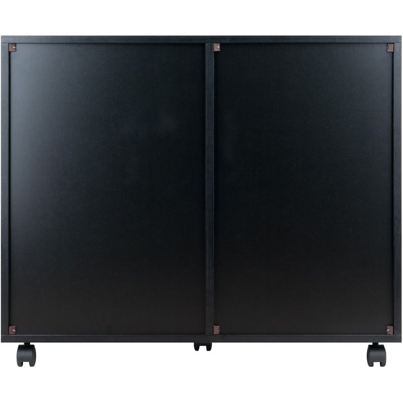 Bowery Hill 5-Drawer Wide Door Contemporary Wood Storage Cabinet in Black