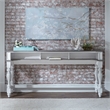 Bowery Hill 4 Piece Console Set in White and Gray (1-Console and 3-Stools)