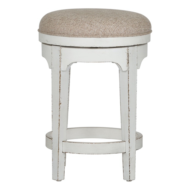 Bowery Hill 4 Piece Console Set in White and Gray (1-Console and 3-Stools)