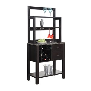 bowery hill serving bar in espresso wood and faux marble