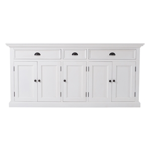 Bowery Hill Mahogany Wood Buffet in Classic White