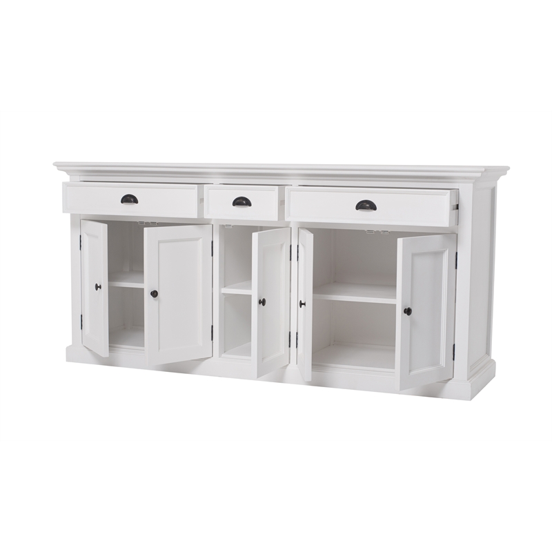 Bowery Hill Mahogany Wood Buffet in Classic White
