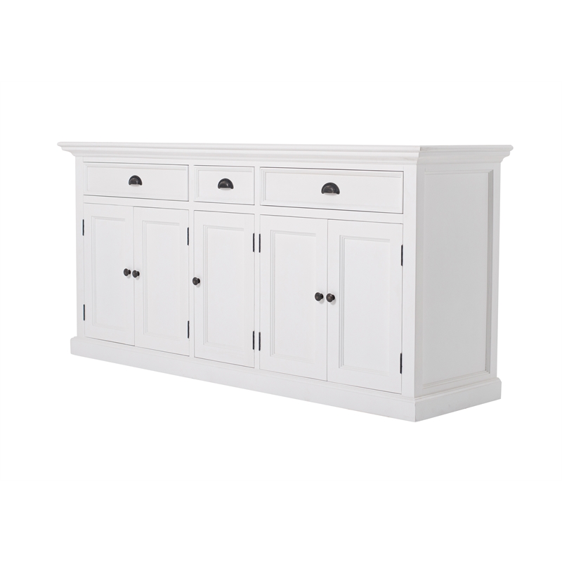 Bowery Hill Mahogany Wood Buffet in Classic White