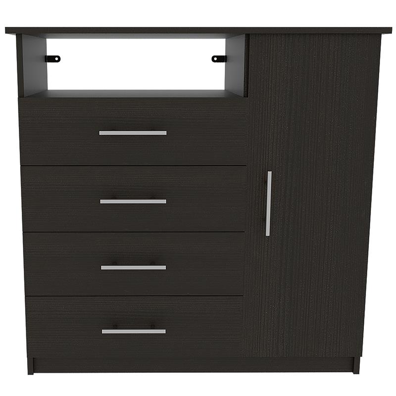 Bowery Hill Contemporary 4 Drawer Dresser in Espresso