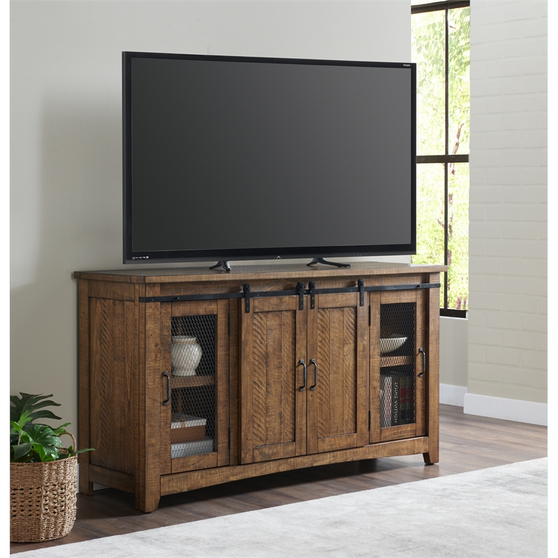Bowery Hill Farmhouse Wood TV Stand for TVs up to 65