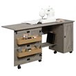 Bowery Hill Contemporary Engineered Wood Sewing Craft Table in Oak