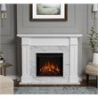 Bowery Hill Electric Fireplace in White Marble