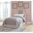 Bowery Hill Traditional Wood/Fabric Upholstered Twin Panel Headboard in White