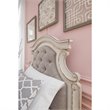 Bowery Hill Traditional Wood/Fabric Upholstered Twin Panel Headboard in White