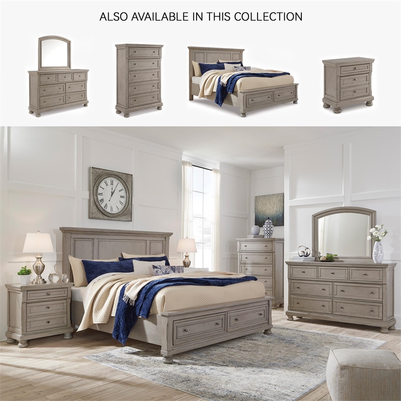 Bowery Hill Contemporary 5 Drawer Chest in Light Gray