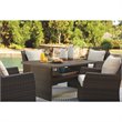 Bowery Hill Patio Dining Table in Dark Brown and Beige