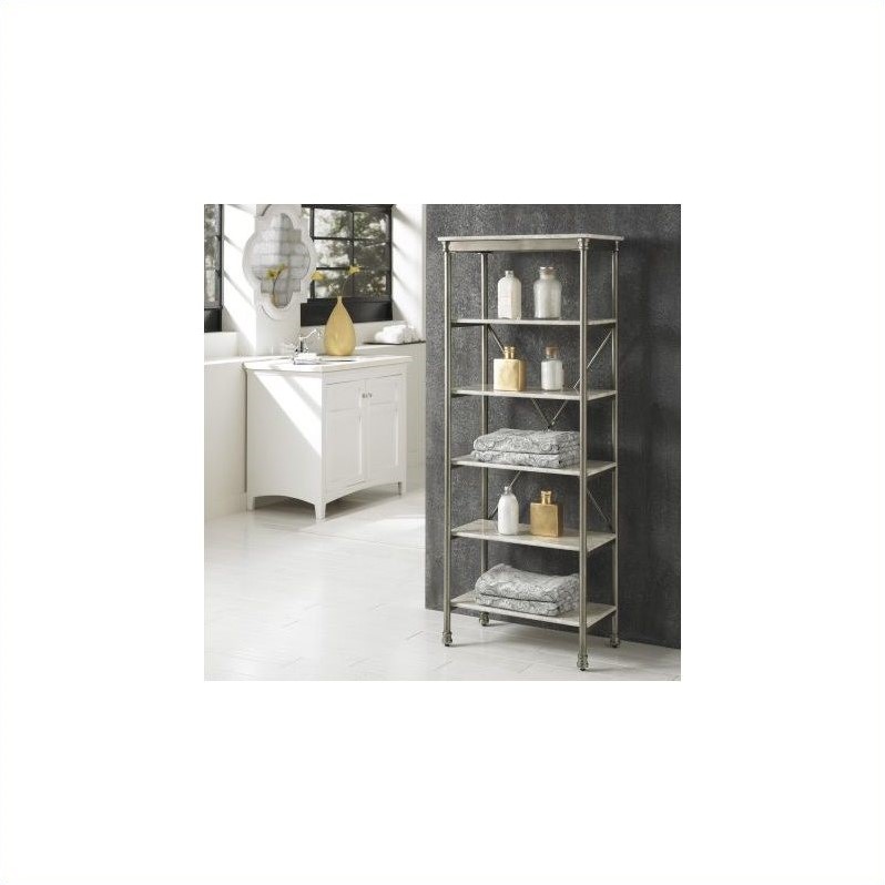 Bowery Hill Six Tier Shelf in Gray and Marble