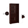 Bowery Hill 5 Shelves Transitional Wood Tall Bookcase in Harvest Cherry