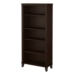Bowery Hill Furniture 5 Shelf Bookcase in Mocha Cherry
