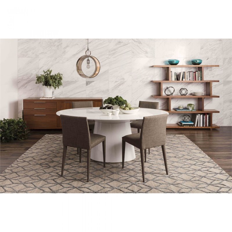 Bowery Hill 4-Shelf Contemporary Veneer Wood Bookcases in Brown