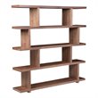 Bowery Hill 4-Shelf Contemporary Veneer Wood Bookcases in Brown