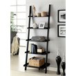 Bowery Hill Wood 5-Shelf Ladder Bookcase in Black