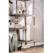 Bowery Hill Modern Metal 6-Shelf Bookcase in Champagne