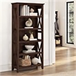 Bowery Hill Transitional 5-Shelf Wood Tall Bookcase in Bing Cherry