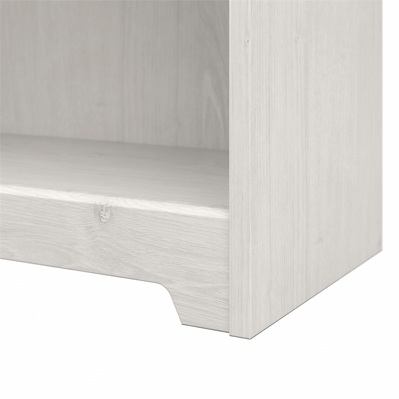 Bowery Hill 5 Shelf Tall Bookcase in Linen White Oak - Engineered Wood