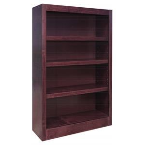 Bowery Hill Traditional 48&quot Tall 4-Shelf Wood Bookcase in Cherry