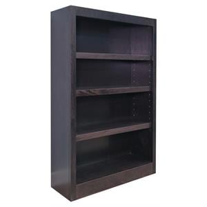 Bowery Hill Traditional 48&quot Tall 4-Shelf Wood Bookcase in Espresso