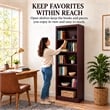 Bowery Hill Wood Cherry Bookcase Rectangular Adjustable 84