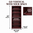 Bowery Hill Wood Cherry Bookcase Rectangular Adjustable 84