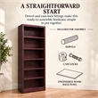 Bowery Hill Wood Cherry Bookcase Rectangular Adjustable 84