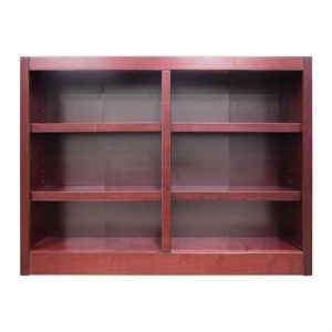 Bowery Hill Traditional 36&quot Tall 6-Shelf Double Wide Wood Bookcase in Cherry