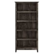 Bowery Hill 5 Shelves Coastal Wood Tall Bookcase in Dark Gray