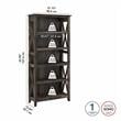 Bowery Hill 5 Shelves Coastal Wood Tall Bookcase in Dark Gray