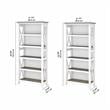 Bowery Hill 5 Shelf Modern Wood Bookcase Set in Shiplap Gray/White