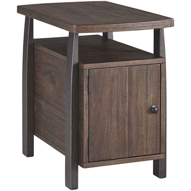 Bowery Hill Storage End Table in Grayish Brown