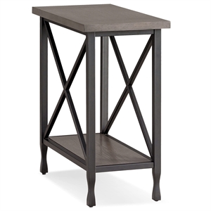 Bowery Hill Chisel & Forge Wood Narrow End Table in Smoky Gray Oak