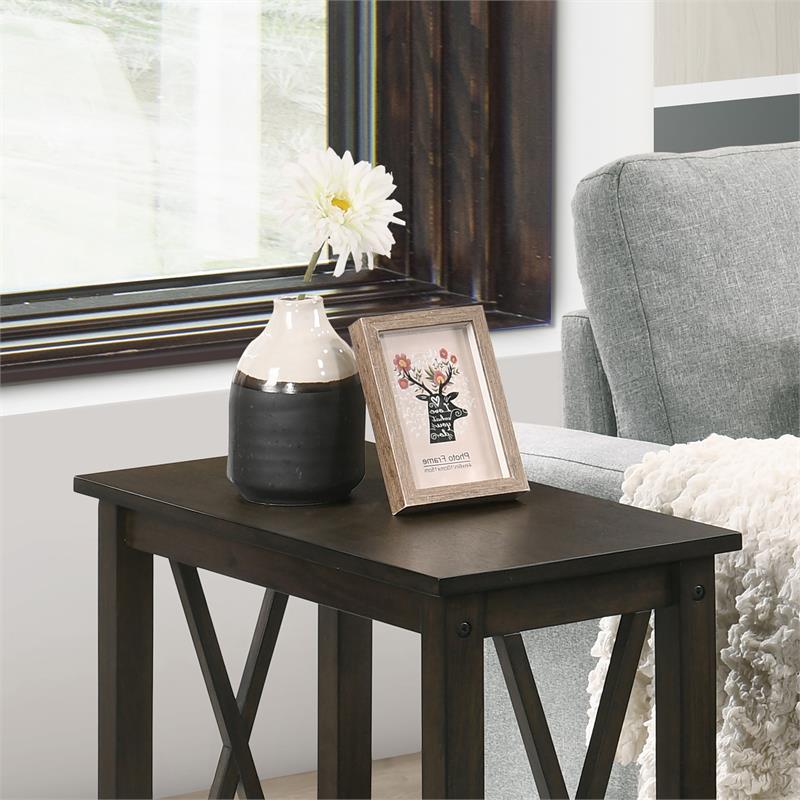 Bowery Hill Contemporary Wood Side Table in Dark Gray