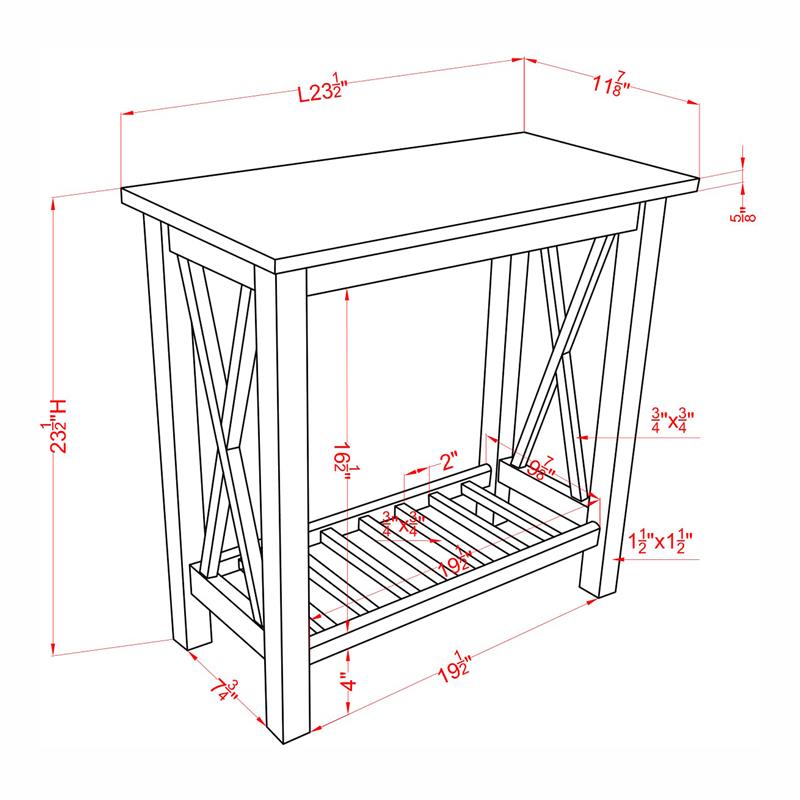 Bowery Hill Contemporary Wood Side Table in Dark Gray