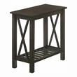 Bowery Hill Contemporary Wood Side Table in Dark Gray