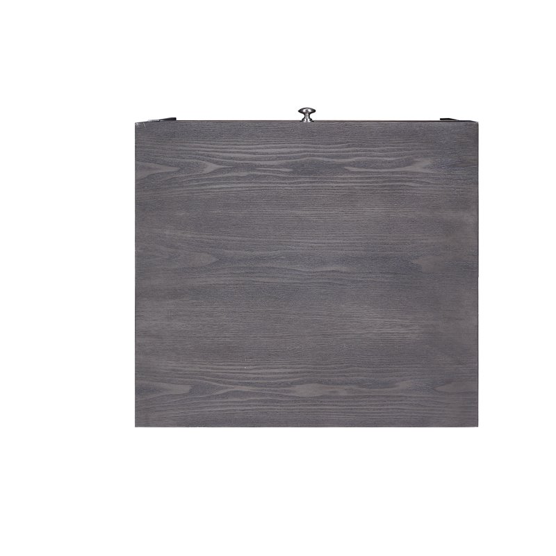 Bowery Hill Transitional End Table in Gray Oak and Chrome