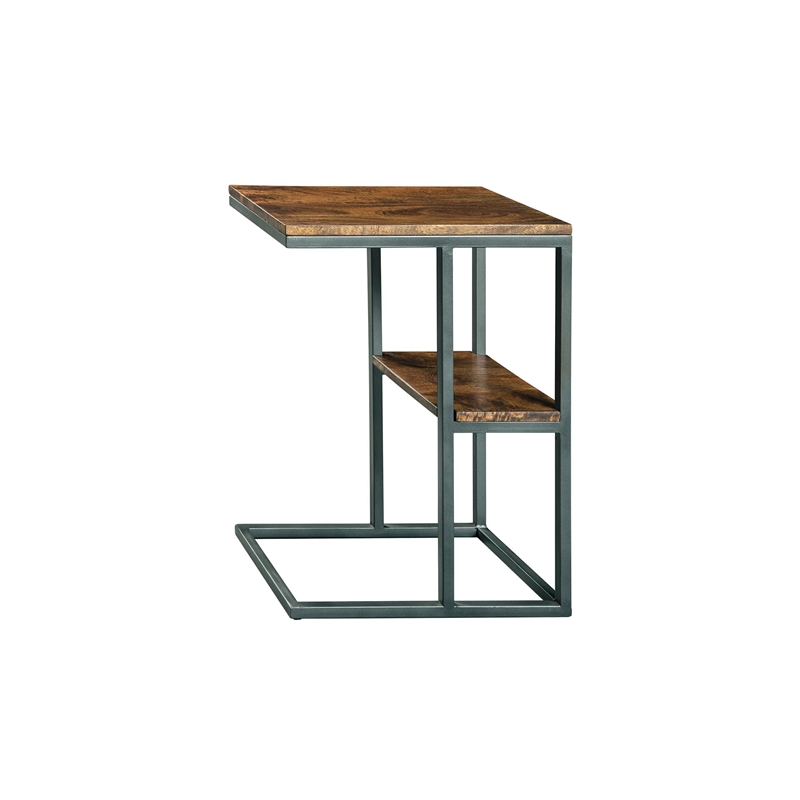 Bowery Hill 1 Shelf End Table in Black and Natural