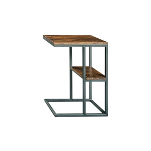 Bowery Hill 1 Shelf End Table in Black and Natural