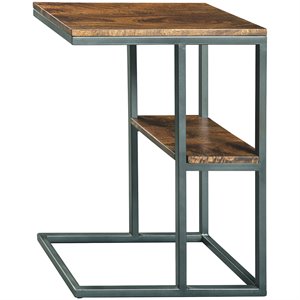 bowery hill 1 shelf end table in black and natural