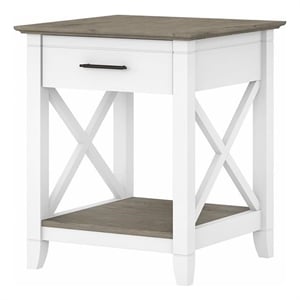 Bowery Hill Contemporary Engineered Wood End Table with Storage in Gray