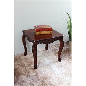 Bowery Hill Square Carved End Table in Walnut Stain