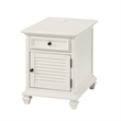 Bowery Hill Modern Farmhouse Soft White Wood Storage End Table with USB