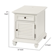 Bowery Hill Modern Farmhouse Soft White Wood Storage End Table with USB