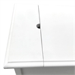 Bowery Hill Modern Farmhouse Soft White Wood Storage End Table with USB
